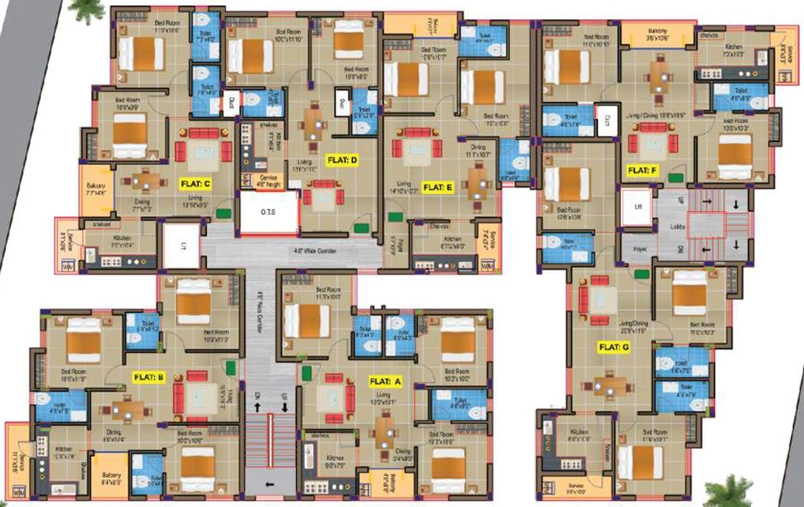 Floor Plan of GP East Wind in Padur, Chennai - Image 236923