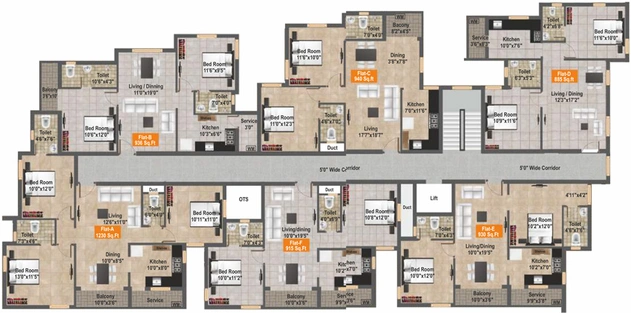 Floor Plan of GP Fern Breeze Diamond in Ambattur, Chennai - Image 236850
