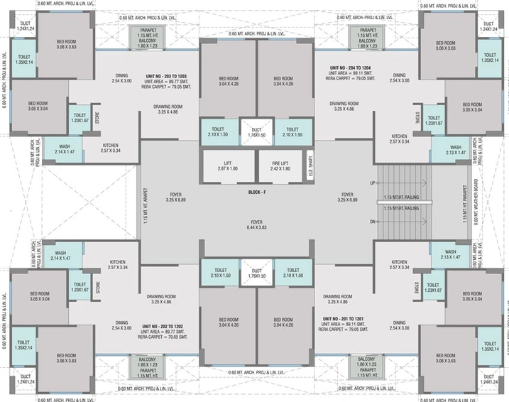 Floor Plan of Vansh Festival O2 in Gota, Ahmedabad - Image 126507