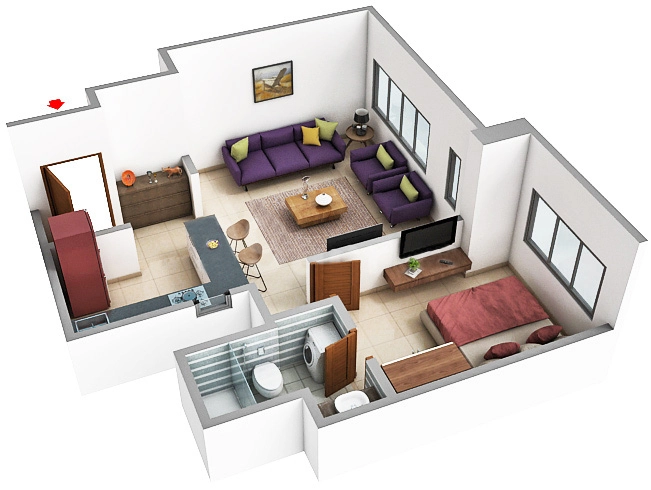 1 BHK Flat in Omkar Meridia in BKC, Mumbai - Image 881358
