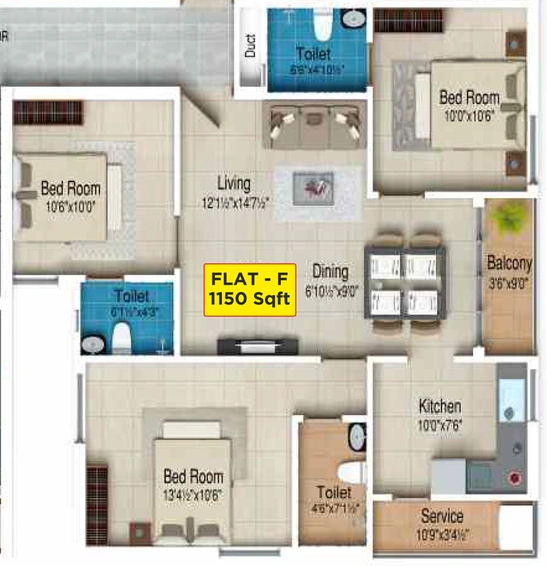 3 BHK Flat in GP Flora Platinum in Porur, Chennai - Image 837967