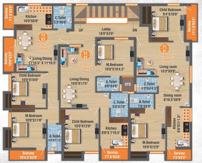 Floor Plan of GP Orange Blossom in Ayanambakkam, Chennai - Image 237111