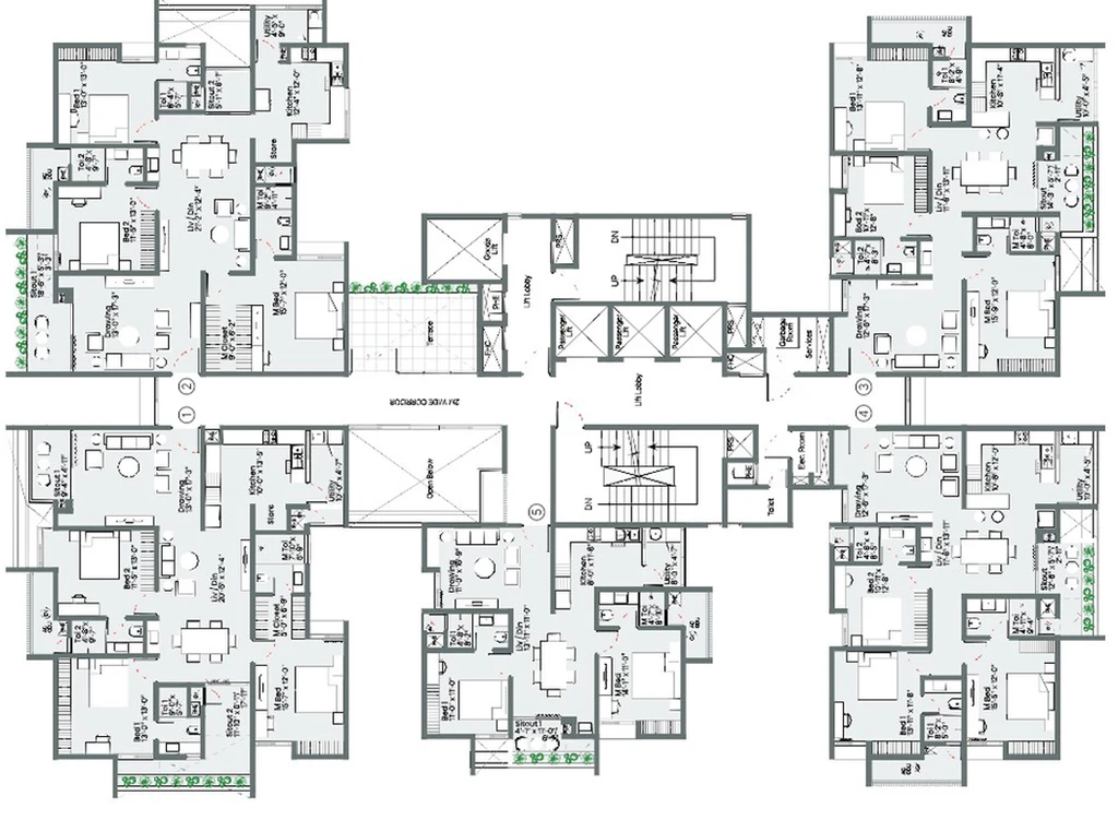 Floor Plan of Jayabheri The Sahasra in Gachibowli, Hyderabad - Image 125940