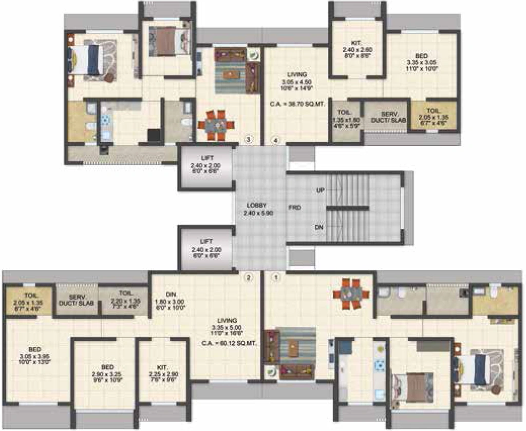 Floor Plan of Jaydeep Anutham in Mulund West, Mumbai - Image 331396