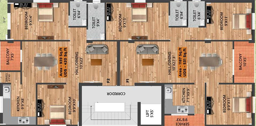 Floor Plan of Sri Hari Vrindavan in Avadi, Chennai - Image 334819