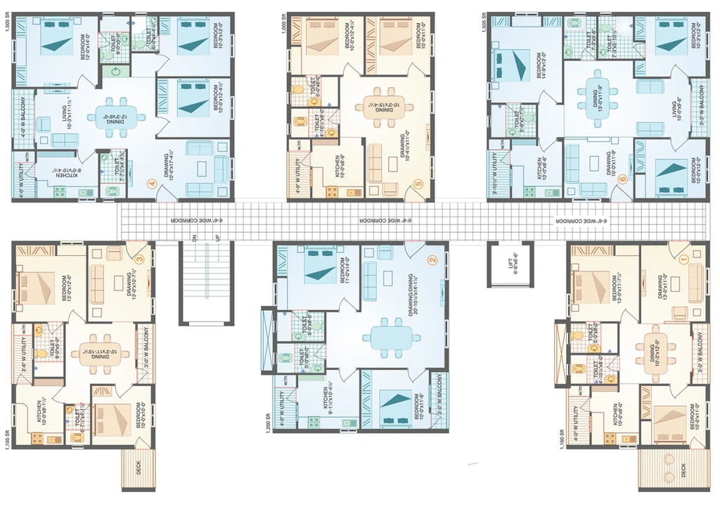 Floor Plan of Muppas Aishwarya in Narsingi, Hyderabad - Image 123978