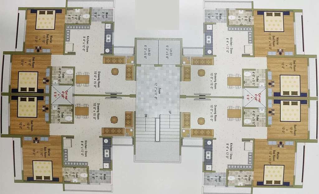 Floor Plan of Dhruv Satsang Flora in Ghuma, Ahmedabad - Image 127679