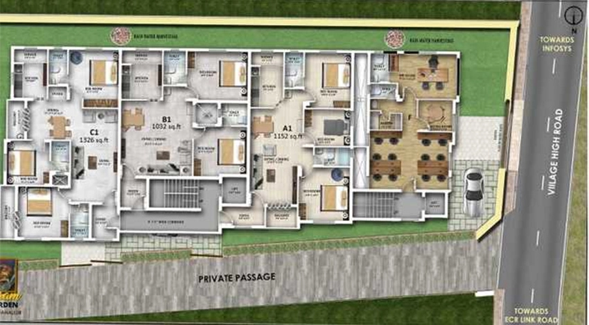Master Plan of Sreenivas Sai Garden in Sholinganallur, Chennai - Image 340571