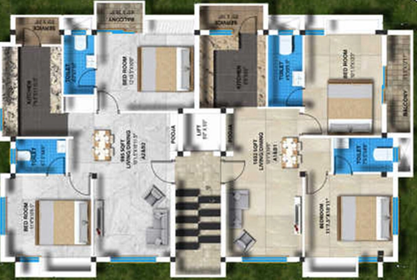 Floor Plan of Sreenivas Subadra Nivas in Velachery, Chennai - Image 340603