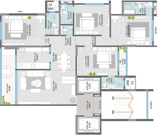 4 BHK Flat in Alliance Sea Breeze in Santacruz West, Mumbai - Image 847204