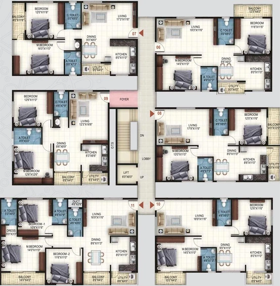 Floor Plan of United Sai Arcade in Whitefield, Bangalore - Image 124015