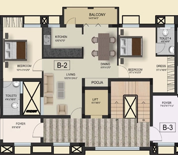 2 BHK Flat in Sreenivas Aradhana in Santhome, Chennai - Image 876077