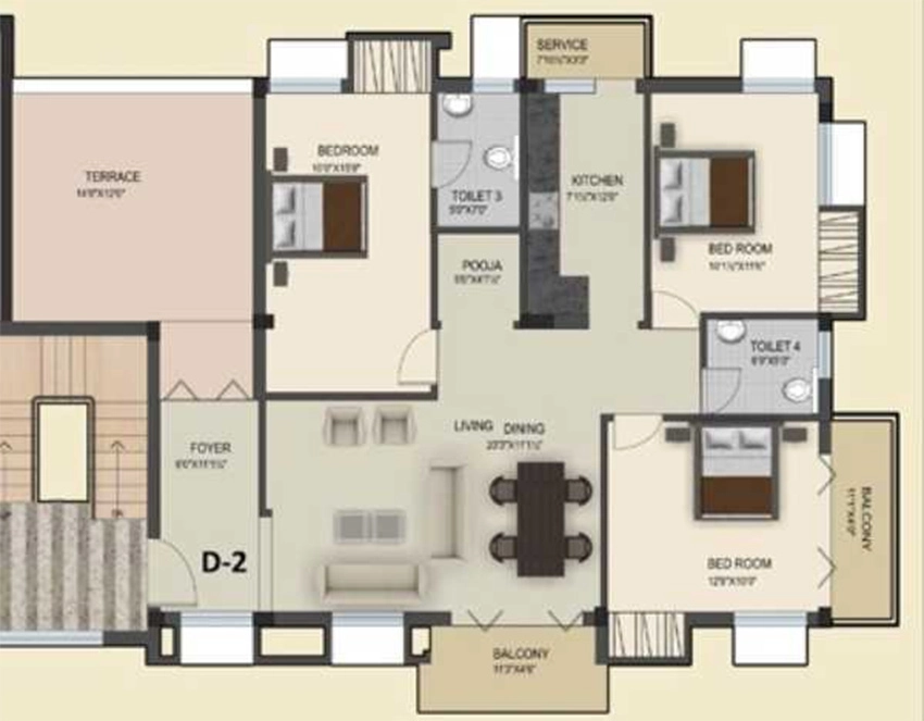 3 BHK Flat in Sreenivas Aradhana in Santhome, Chennai - Image 876078