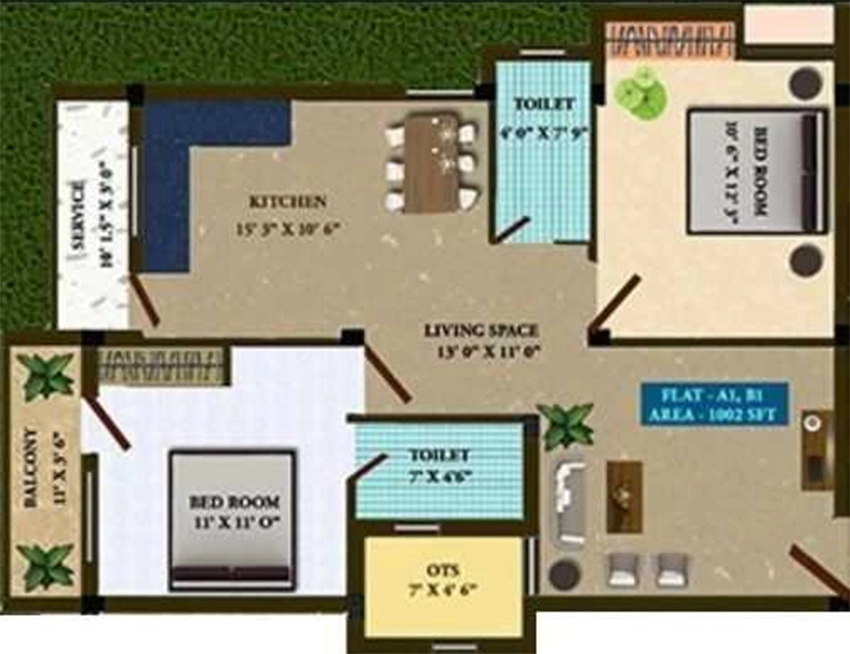 2 BHK Flat in Sreenivas Sreedhama in Chitlapakkam, Chennai - Image 883369
