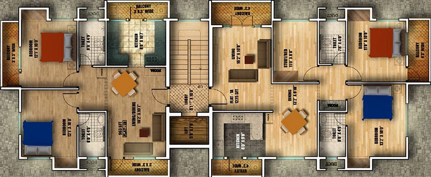 Floor Plan of Sreenivas Vaayuputra in Nanganallur, Chennai - Image 340609