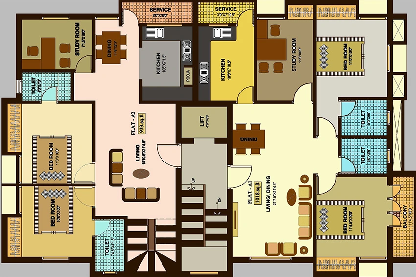Floor Plan of Sreenivas Dhanalakshmi in Madipakkam, Chennai - Image 328339
