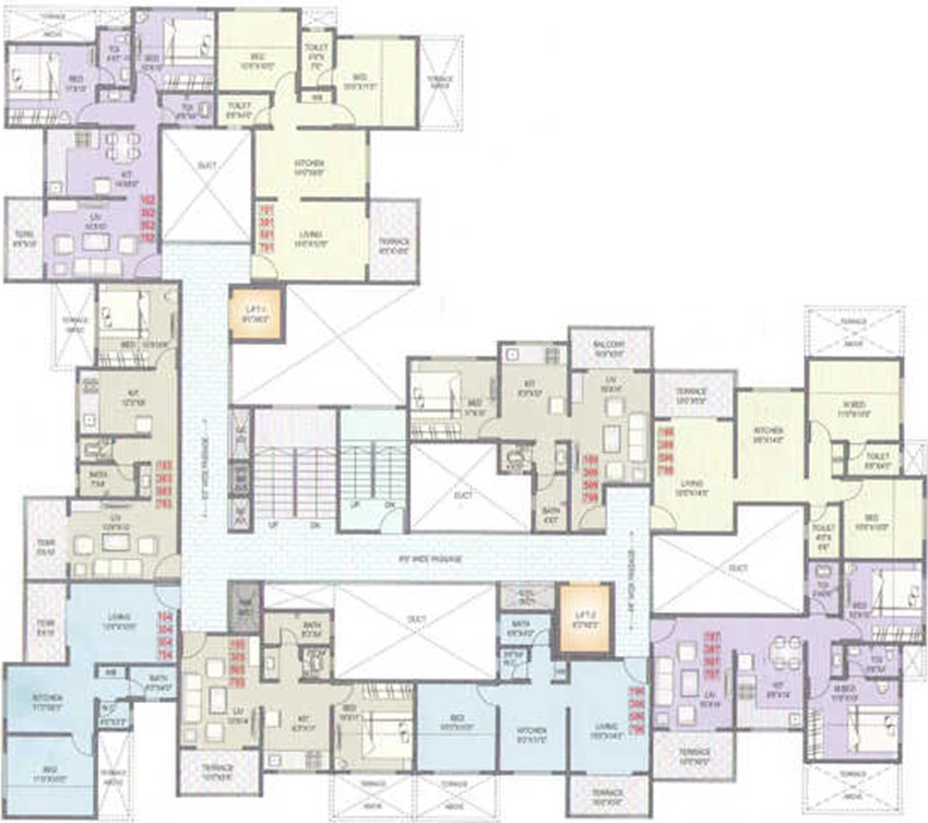 Floor Plan of RR Lunkad Akshay Srushti in Charholi, Pune - Image 344197
