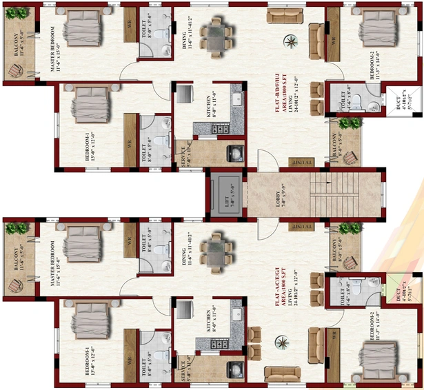 Floor Plan of KCee Sreekaram in West Mambalam, Chennai - Image 225862