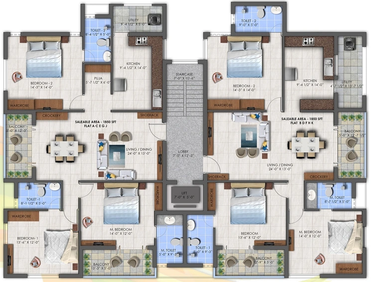 Floor Plan of KCee Anuragam in KK Nagar, Chennai - Image 225880