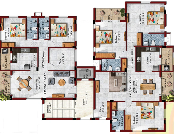 Floor Plan of KCee Block 21 in KK Nagar, Chennai - Image 226675
