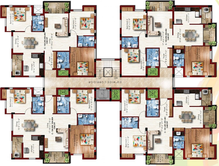 Floor Plan of KCee Sugantham in KK Nagar, Chennai - Image 225947