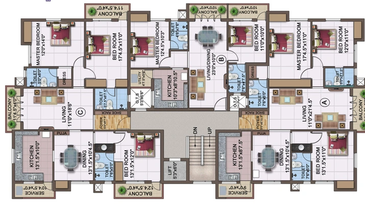 Floor Plan of KCee Vasantham in KK Nagar, Chennai - Image 225977