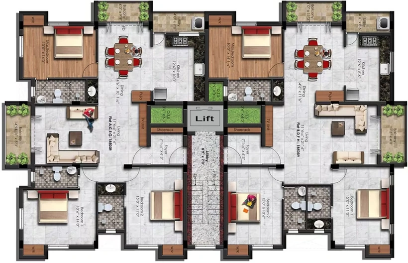 Floor Plan of KCee Sowbhagyam in KK Nagar, Chennai - Image 225986