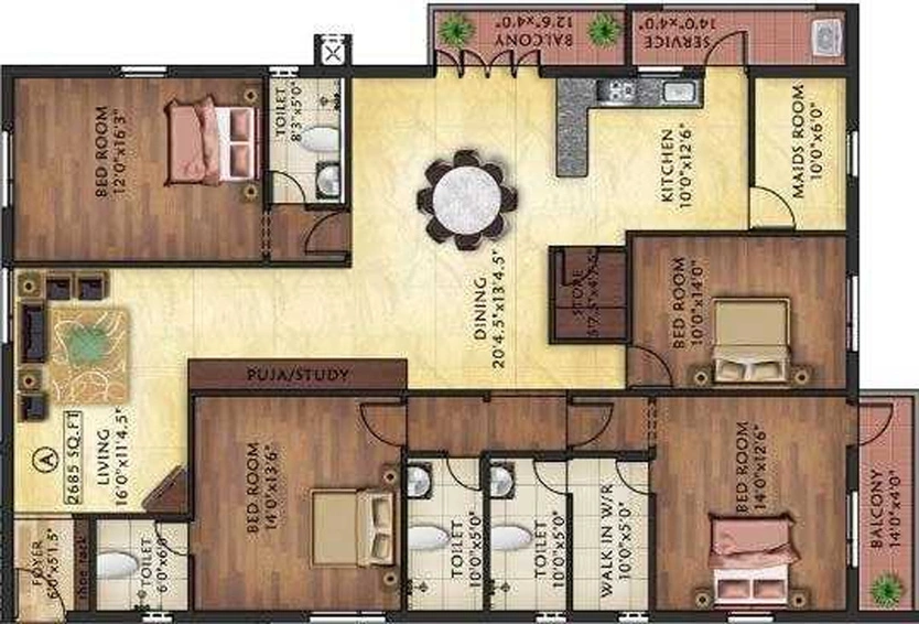 4 BHK Flat in KCee Wason in T Nagar, Chennai - Image 834133