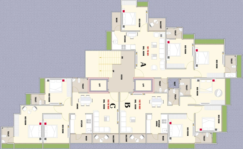 Floor Plan of Shukun Krushnadham in New Maninagar, Ahmedabad - Image 126822