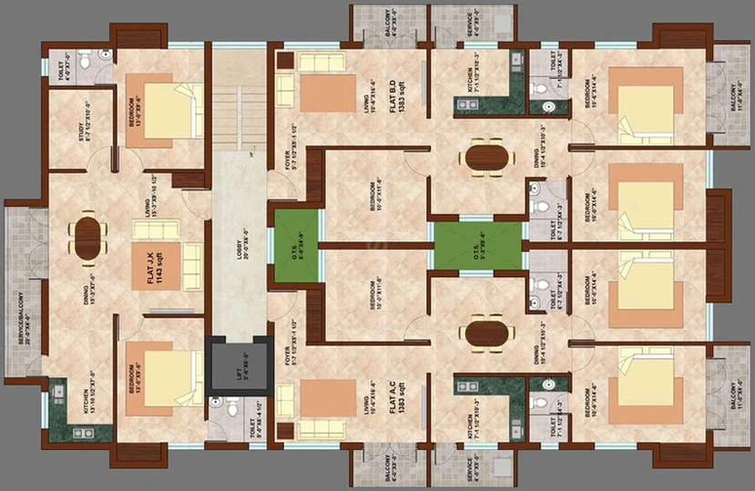 Floor Plan of KCee Svarag in KK Nagar, Chennai - Image 226521