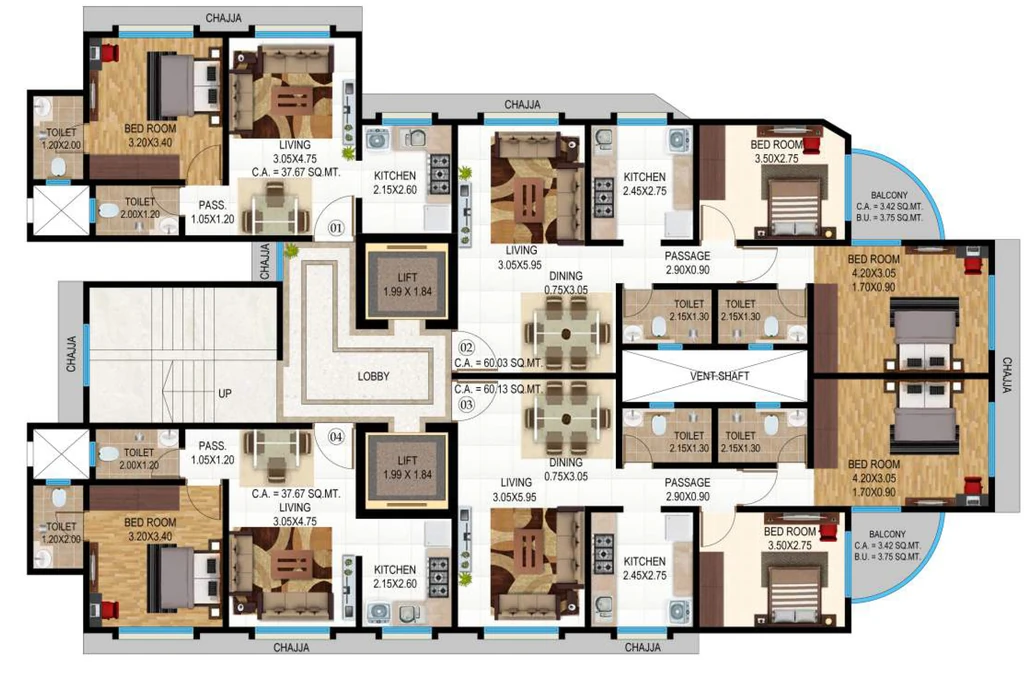 Floor Plan of Je & Vee Vrindavan in Goregaon East, Mumbai - Image 327604