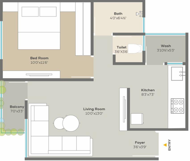 1 BHK Flat in Sundaram Icon in Waghodia Road, Vadodara - Image 801707