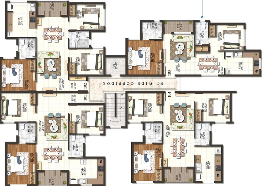 Floor Plan of Bluemoon Callisto in Thoraipakkam, Chennai - Image 340136
