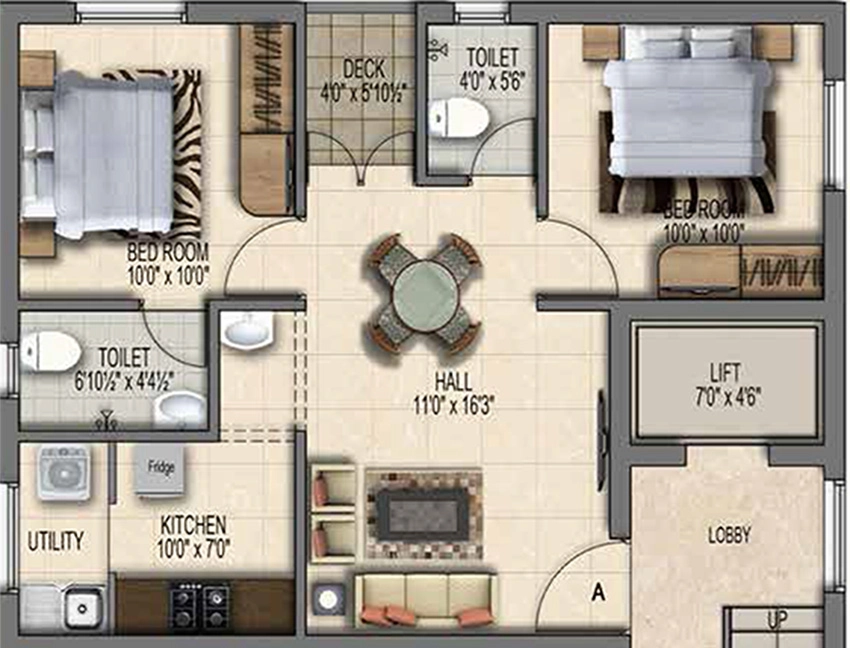 2 BHK Flat in Bluemoon Splendour in Saligramam, Chennai - Image 883131