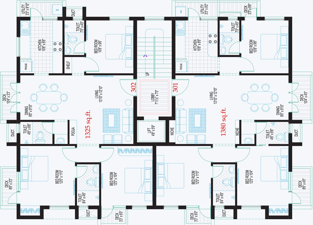 Floor Plan of Bluemoon Swagath in Besant Nagar, Chennai - Image 343126