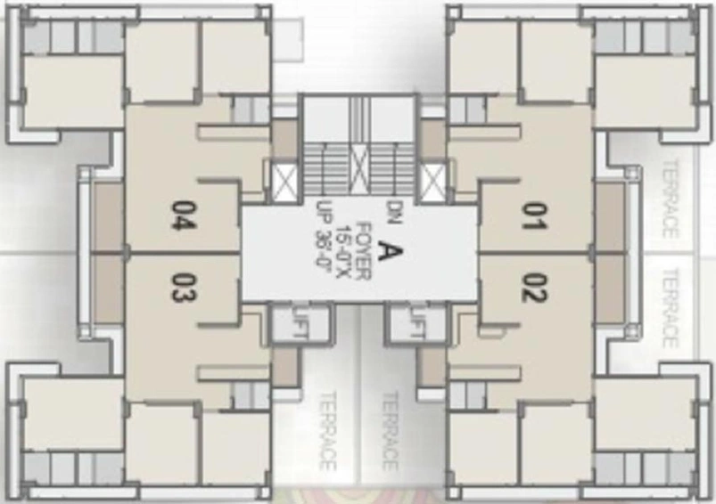 Floor Plan of Dharti Saket Ananta in Gota, Ahmedabad - Image 262773
