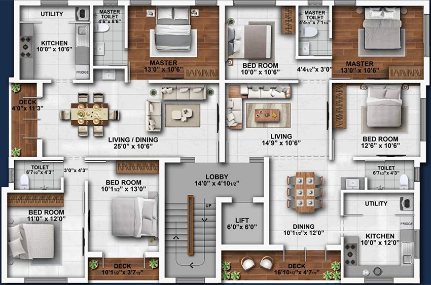 Floor Plan of Bluemoon Dasha in Valasaravakkam, Chennai - Image 340142