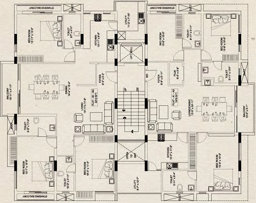 Floor Plan of Adroit Sirius in T Nagar, Chennai - Image 329401