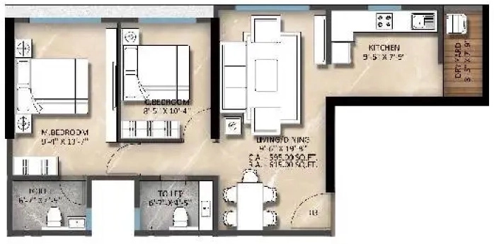 2 BHK Flat in Sayba Sapphire in Kurla West, Mumbai - Image 880511