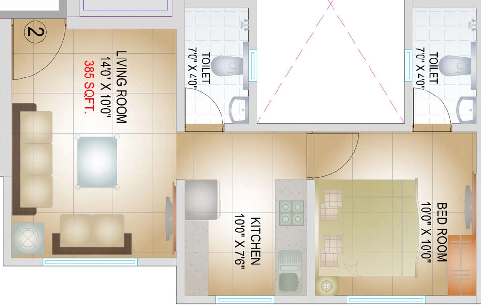 1 BHK Flat in Crescent Residency in Andheri East, Mumbai - Image 878110