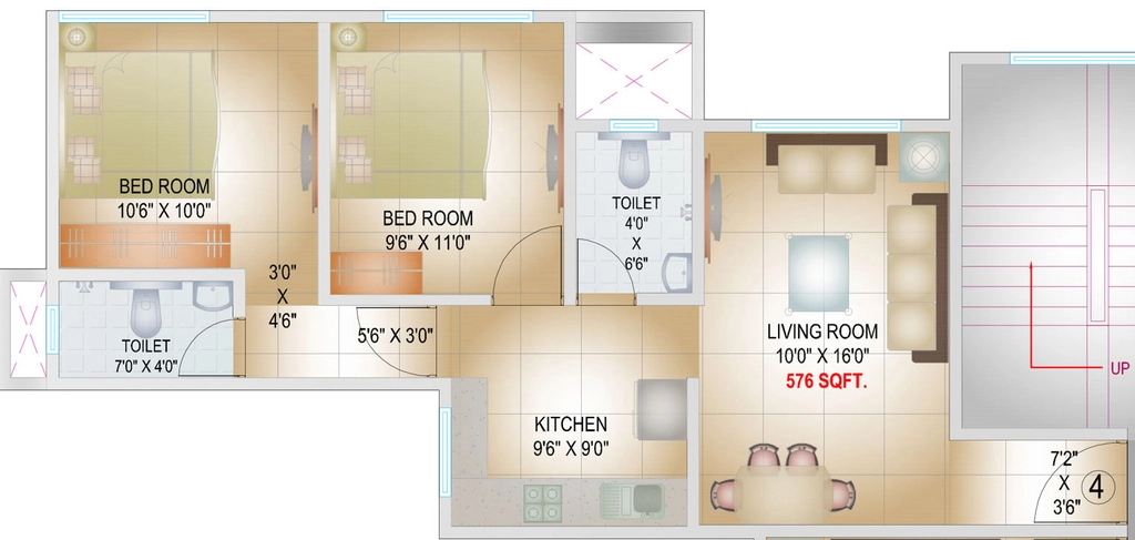 2 BHK Flat in Crescent Residency in Andheri East, Mumbai - Image 878112