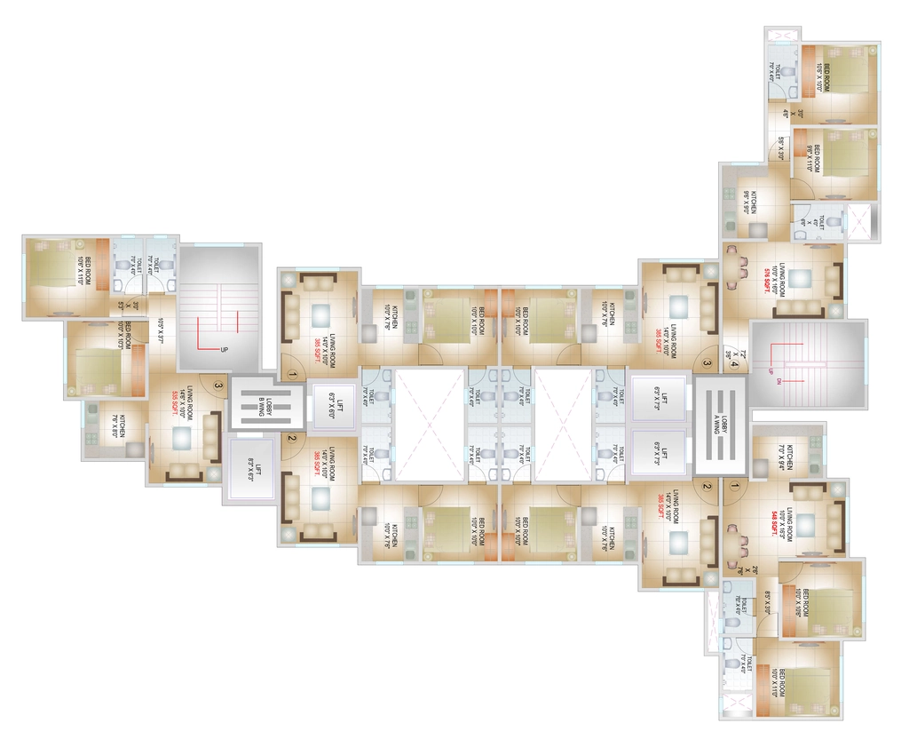 Floor Plan of Crescent Residency in Andheri East, Mumbai - Image 331740
