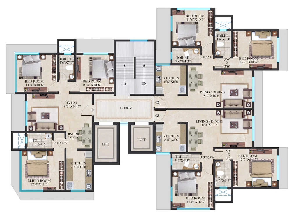 Floor Plan of Crescent Imperia in Santacruz East, Mumbai - Image 330136