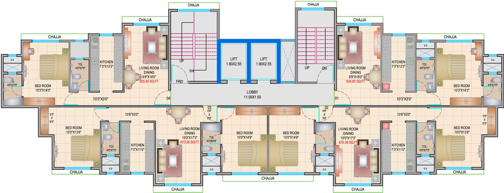Floor Plan of Crescent Exotica in Andheri East, Mumbai - Image 331732