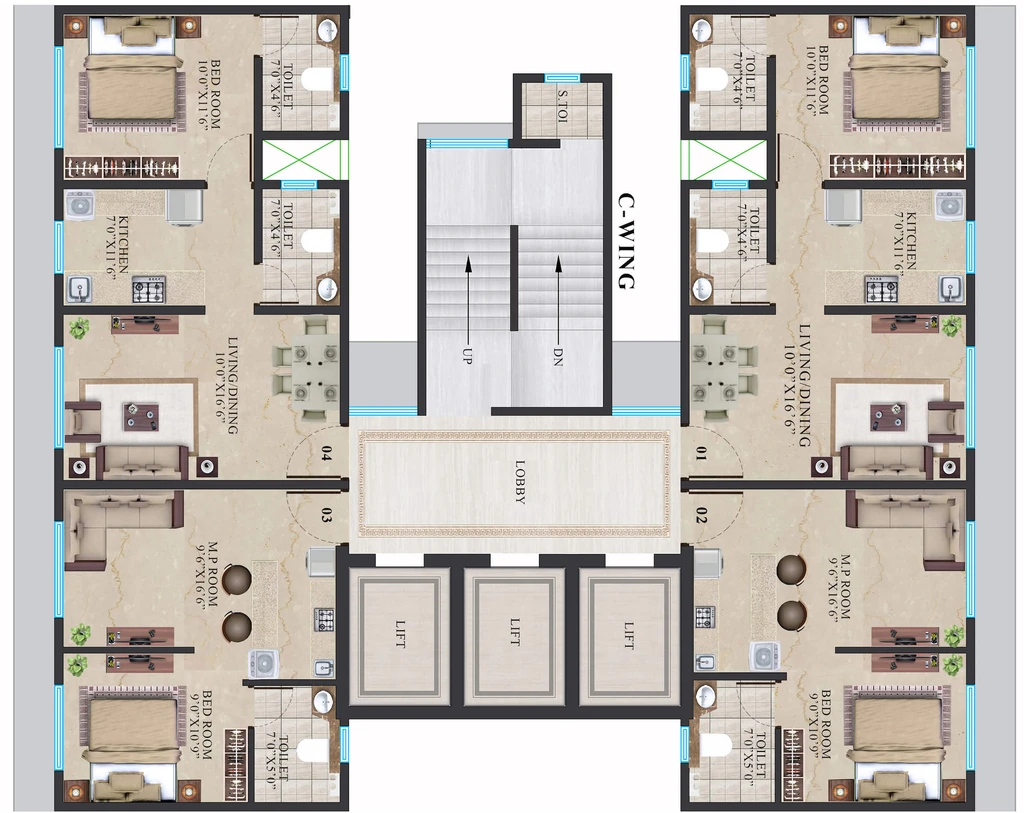 Floor Plan of Crescent Sky Heights Phase 1 in Dahisar East, Mumbai - Image 330146