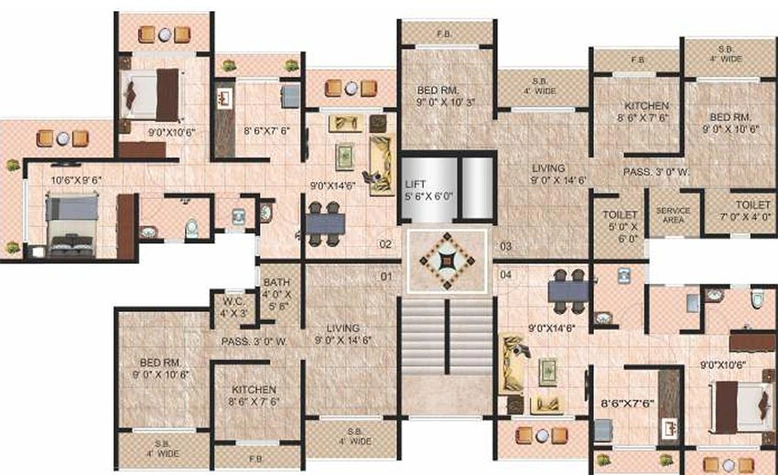 Floor Plan of Mohan Greenwoods in Badlapur West, Thane - Image 243076