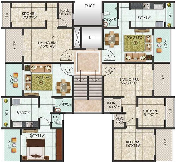 Floor Plan of Mohan Palms in Badlapur East, Thane - Image 243064
