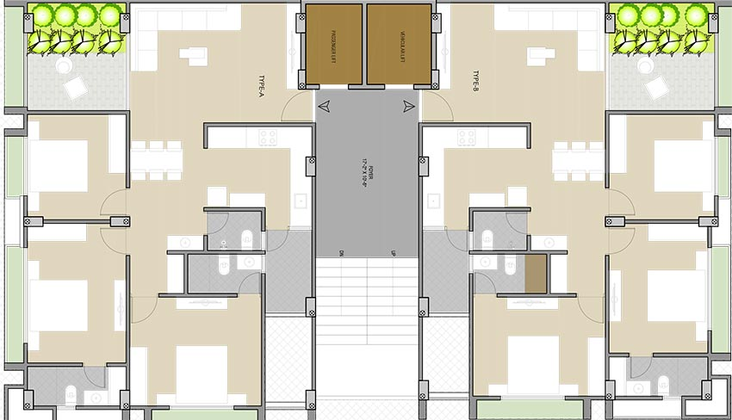 Floor Plan of Panchshil Breeze in Usmanpura, Ahmedabad - Image 264412