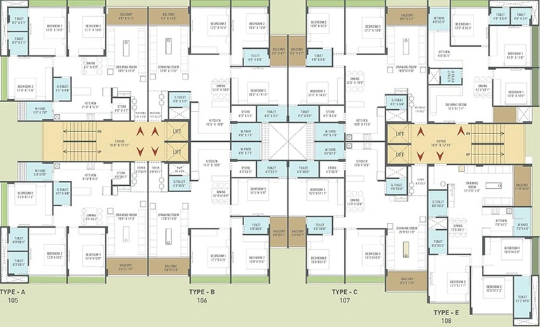 Floor Plan of Panchshil Panchratna in Sabarmati, Ahmedabad - Image 265748