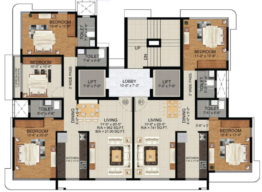 Floor Plan of Zee Manubharati in Andheri West, Mumbai - Image 345471